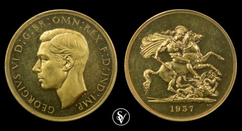 1937 George VI 5 pound gold PR62 PCGS 