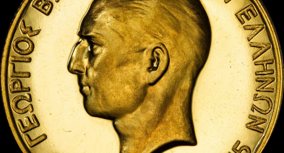 100 Drachmai Gold George II 1935(40) PR63+DCAM PCGS 