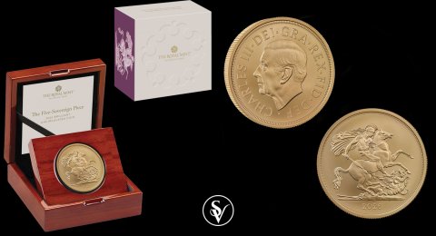 2026 Charles III 5 Pound gold sovereign St George slaying the dragon 