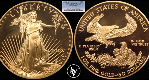 2002-W 50$ gold eagle PR70DCAM PCGS